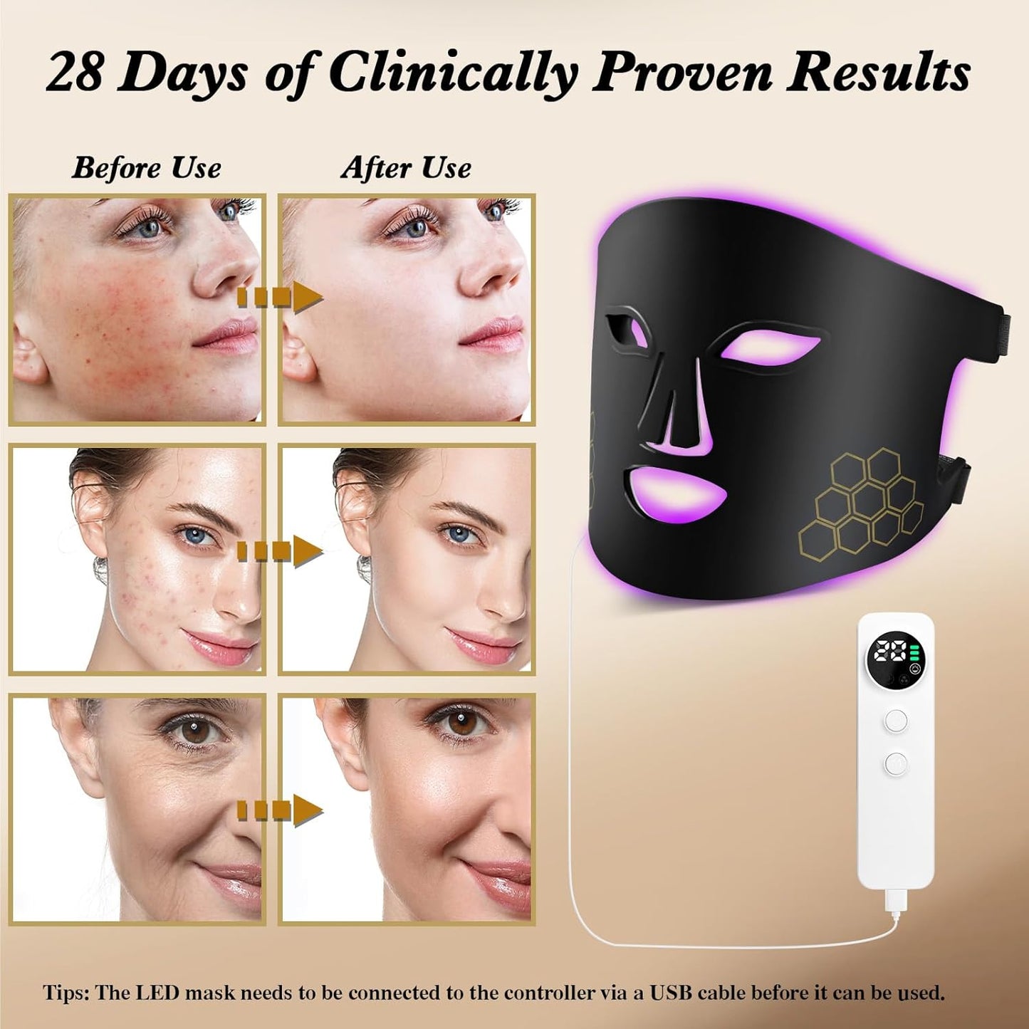 LED Face Mask Red Light Therapy