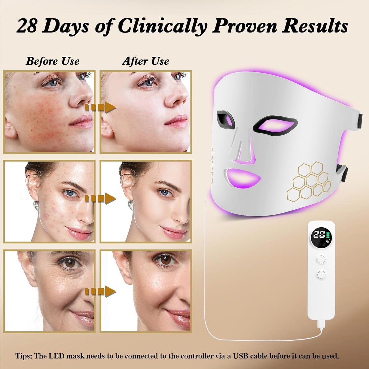 LED Face Mask Red Light Therapy