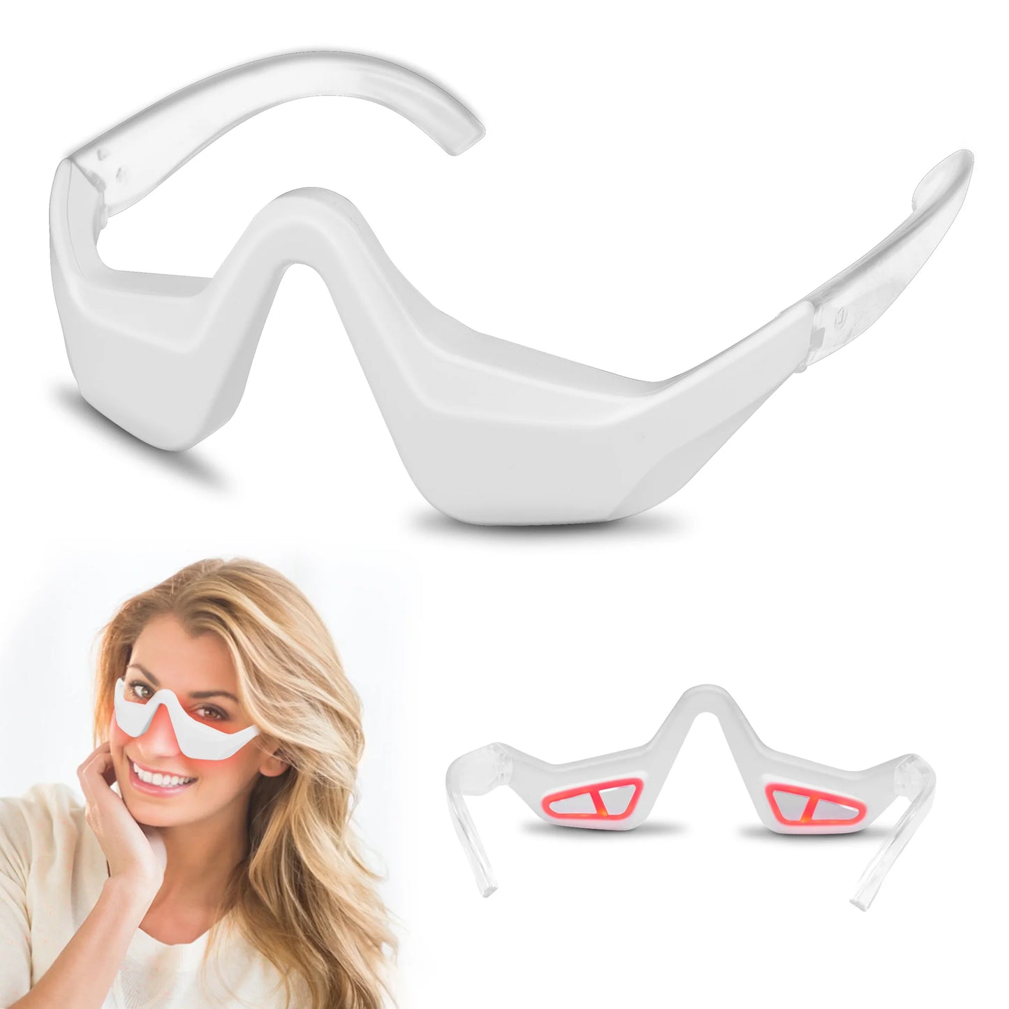 Under-Eye Red Light Therapy Device Massager Glasses