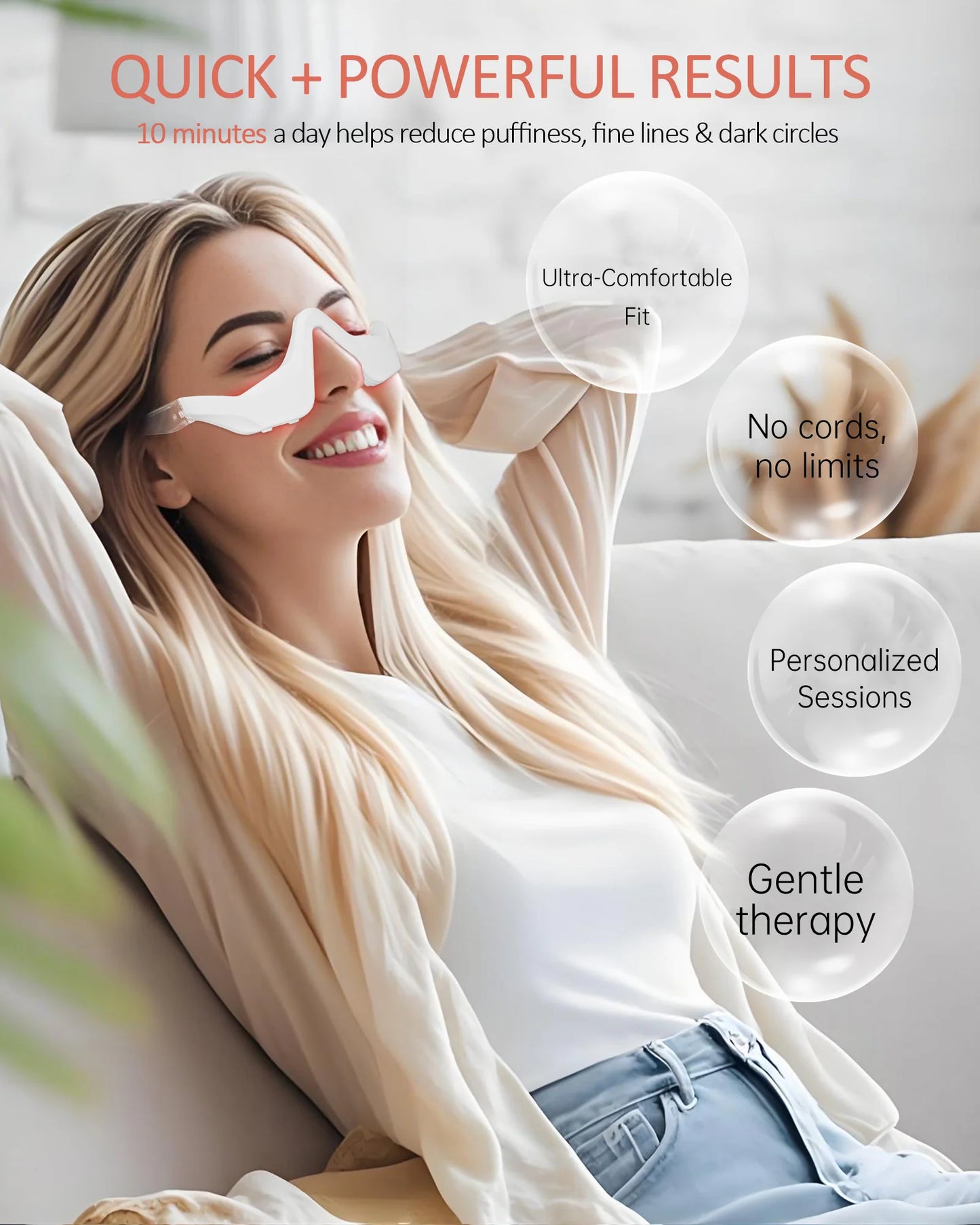 Under-Eye Red Light Therapy Device Massager Glasses